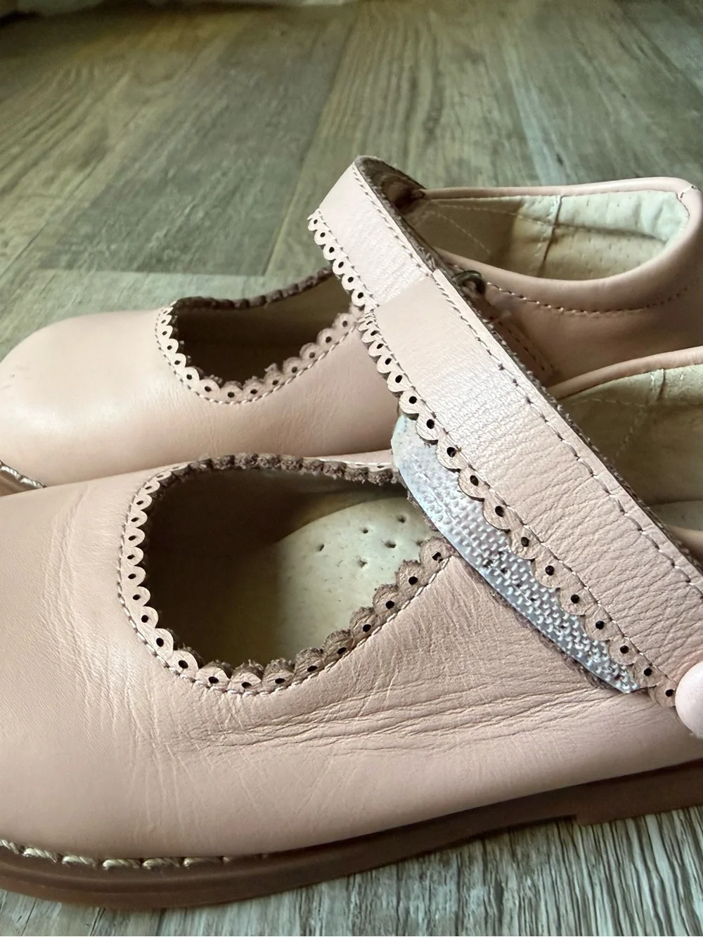 Toddler Pink Mary Jane Dress Shoes with Scallop Trim